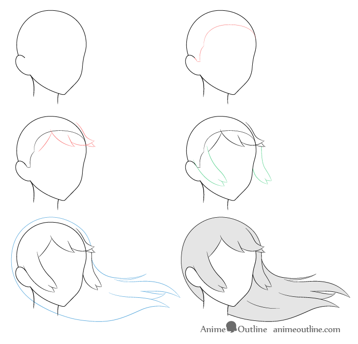 How to Draw Manga: Long Hair 3 Ways 