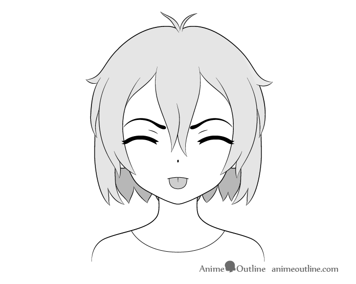 How to Draw Anime Tongue Out Face Step by Step - AnimeOutline