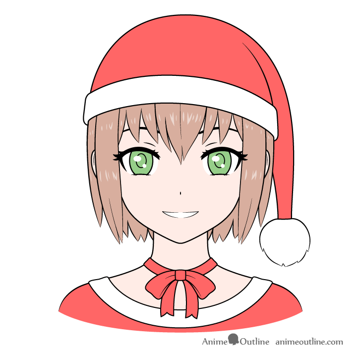 Christmas Cartoon Illustration Cute Kawaii Character Anime 9669268 Vector  Art at Vecteezy