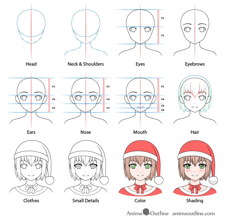 Christmas Anime Girl Drawing HD Png Download  Transparent Png Image   PNGitem