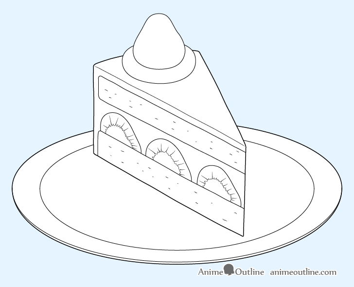 Cake slice layer details drawing