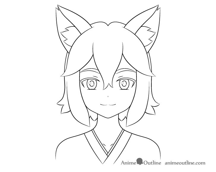 Anime fox girl clothes drawing