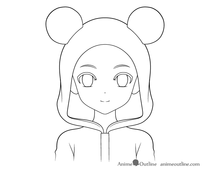 Anime Girl In Hoodie Coloring Pages Outline Sketch Drawing Vector, Anime  Drawing, Wing Drawing, Girl Drawing PNG and Vector with Transparent  Background for Free Download