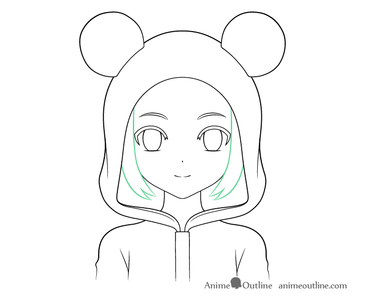 Girl Cartoons To Draw - Anime Girl Face Drawing Easy, HD Png
