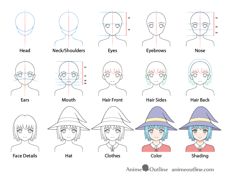 How to Draw Anime Girl Hair for Beginners, 6 Examples! – GVAAT'S WORKSHOP