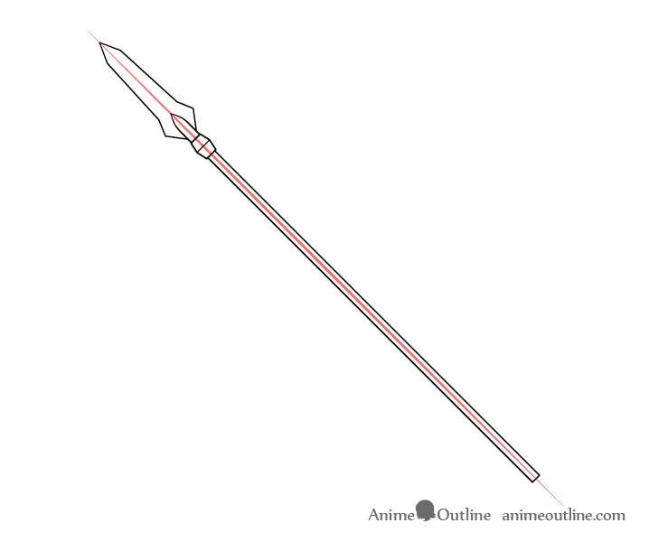 how to draw a spear