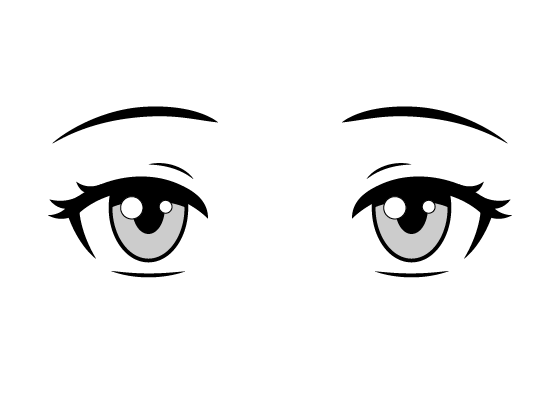 Anime Vector Simple Eye Eyebrow Facial Expression Eyes Clipart PNG Images   AI Free Download  Pikbest
