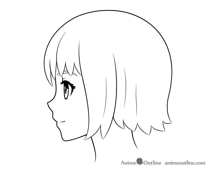 Anime side profile. : r/learntodraw
