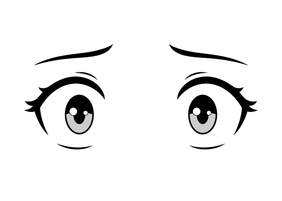 Premium Vector  Scared anime face manga style funny eyes little nose and  kawaii mouth hand drawn cartoon illustration