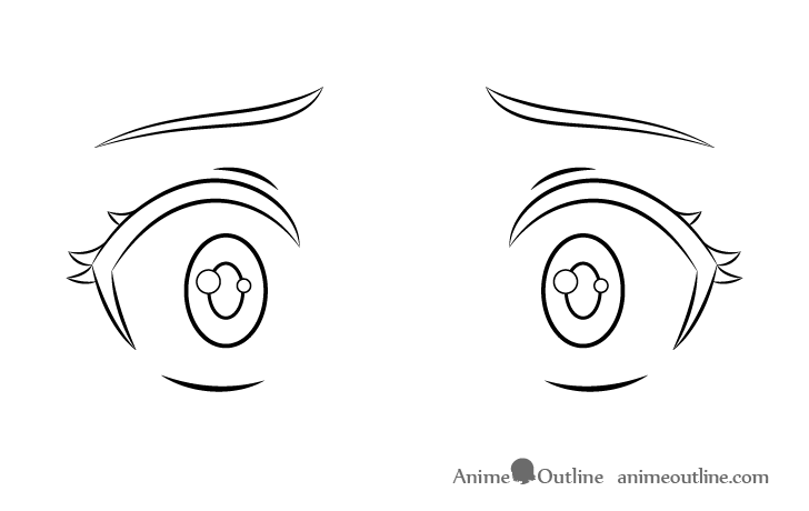 Scared anime face. Manga style funny eyes, little - Stock Illustration  [65574736] - PIXTA