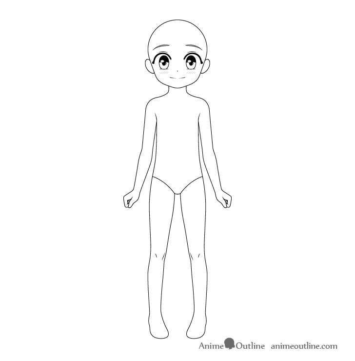 anime female body outline template