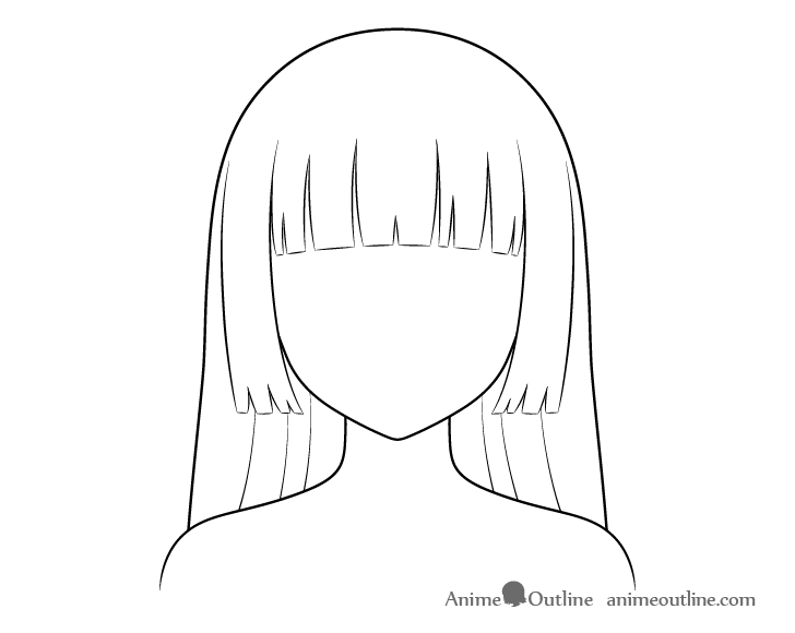 How to Draw Anime “Hime Cut” Hairstyle - QA ART