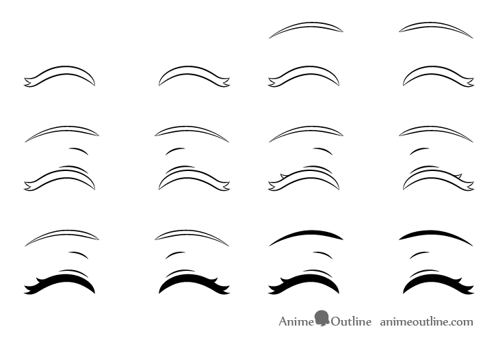how to draw closed eyes anime