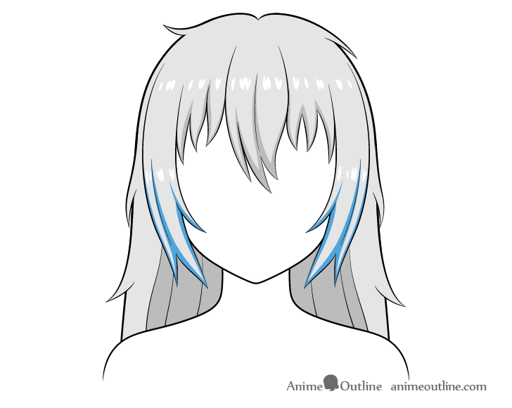 anime girl base with clothes and hair