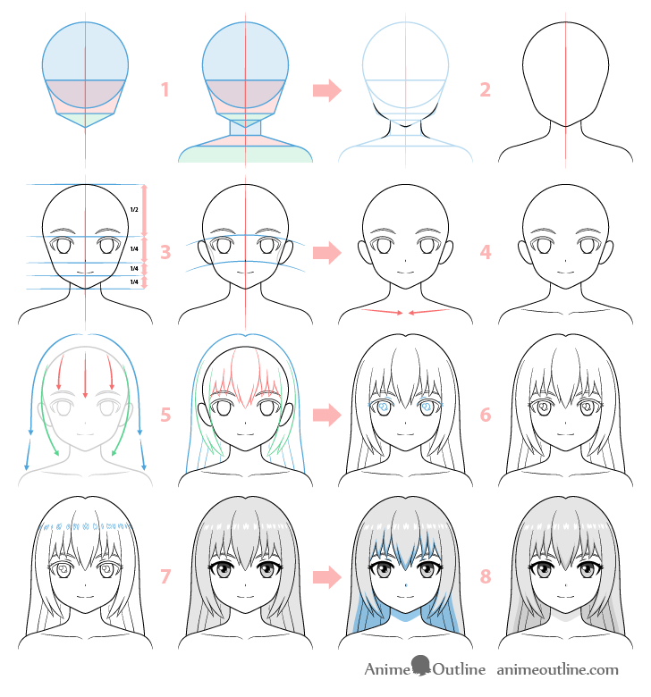 How to Draw an Anime Face (Structure & Proportions)