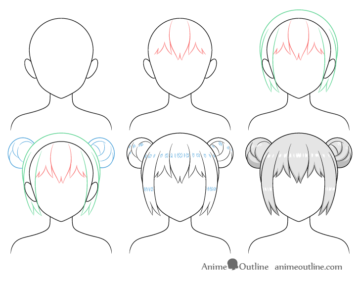 Anime Bun Hair for Genesis 8 Female(s) | 3d Models for Daz Studio and Poser