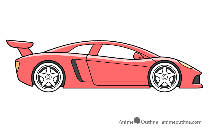 Sports car drawing body coloring