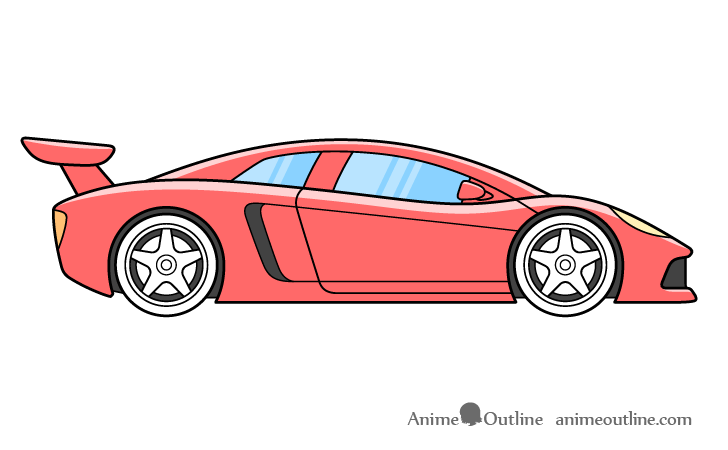Sports car drawing coloring
