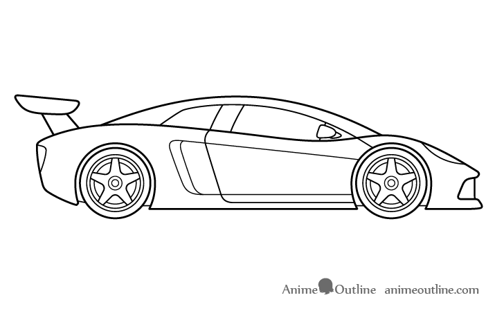 Sports car line drawing