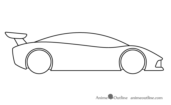 Sports car wheelhouses drawing