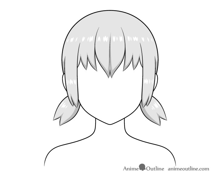 Anime short pigtails drawing