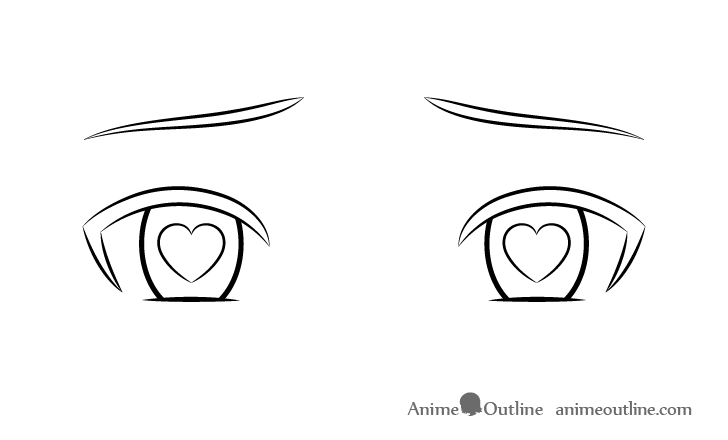 Anime heart eyes hearts drawing