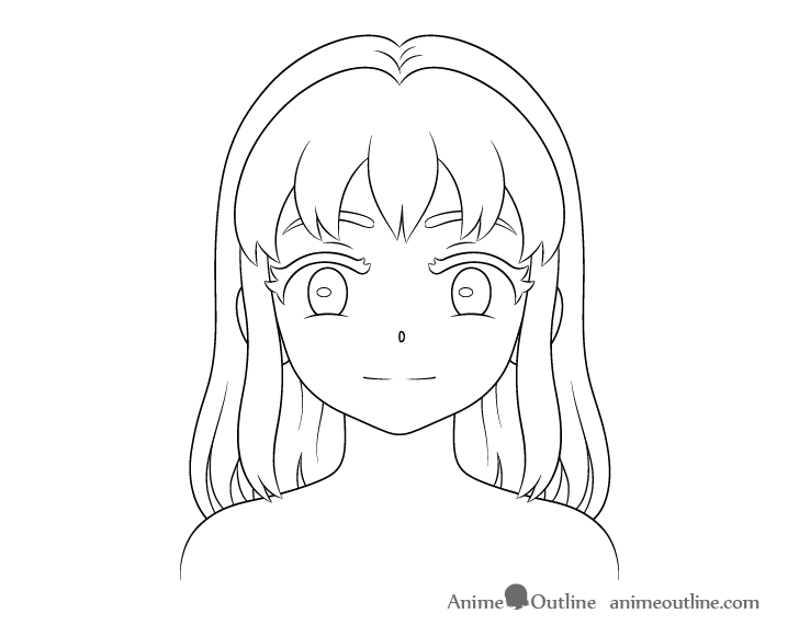 Cute girl eye details drawing anime style