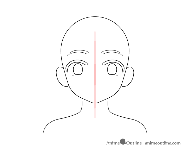 Anime cute girl eyebrows drawing anime style