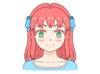 Cute girl face anime style