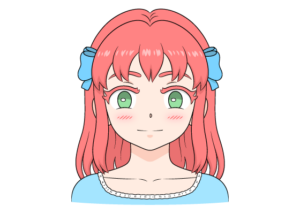 Cute girl face anime style