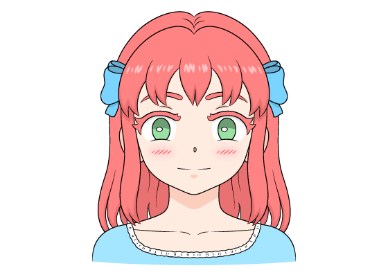 Cute girl face anime style