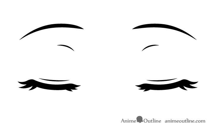 Closed anime eyes drawing