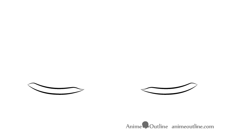 Closed anime eyes outline drawing